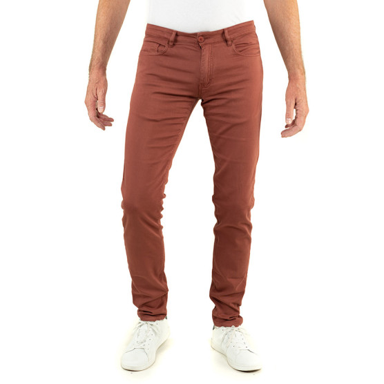 modele jean couleur brique-lie de vin, jambes extra longues pour hommes