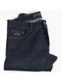 denim stretch bleu indigo, coupe droite, extra long