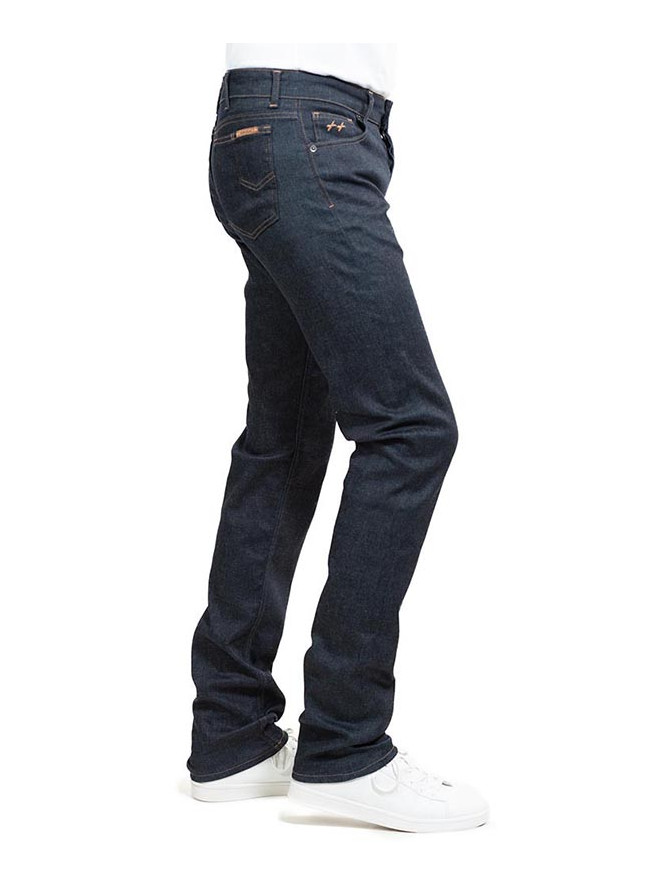 pantalon denim bleu indigo en coupe droite, extra long pour les hommes grands. manque CUBjeans