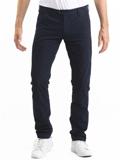 Pantalon Femme Cottonade - Marque Manoukian - Taille 38 - Bleu Et Blanc - Coupe Régulière